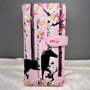 Woman’s Wallet Large : Forest Horse Pink